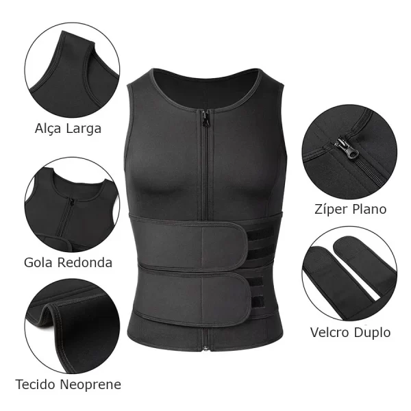 Regata Cinta Modeladora Térmica Compressão Abdominal Masculina - Image 2