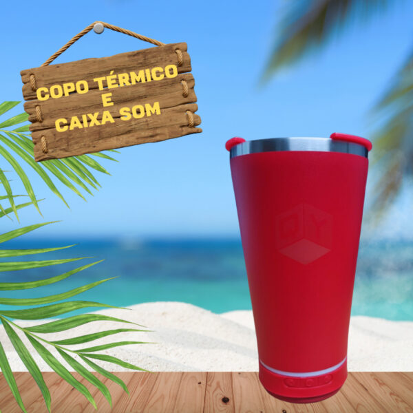 Copo Termico 420ml Caixa Som Bluetooth Tampa Abridor Cerveja - Image 7