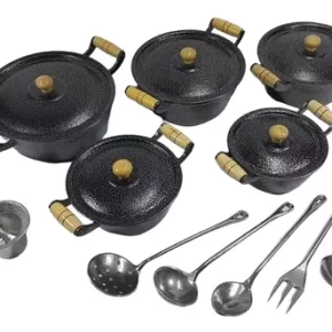 Jogo 5 Panelas Fundido Caçarola Fogão A Lenha + *6 Itens *